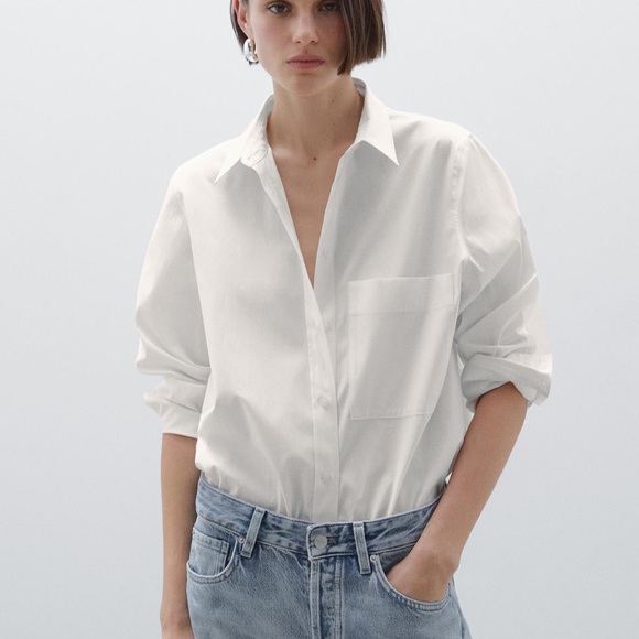 Massimo Dutti NWT white cotton poplin shirt 5169/869 - Picture 1 of 10